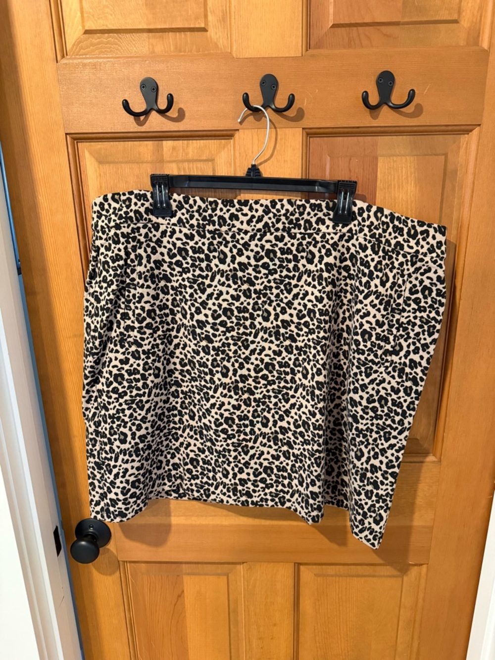LOFT Leopard Print Mini Skirt - Black on Cream